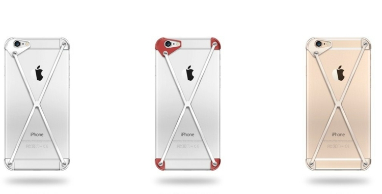 moderne iPhone 6 Hülle rote Farbakzente Aluminium