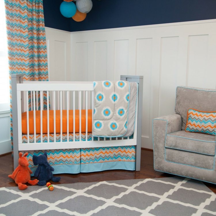 modernes Kinderzimmer Junge Babyzimmer gestalten Decke blau