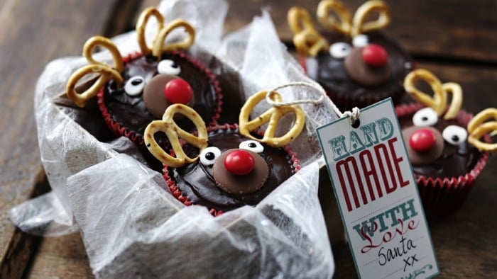 muffins geschenkkorb weihnachten rentier backen idee