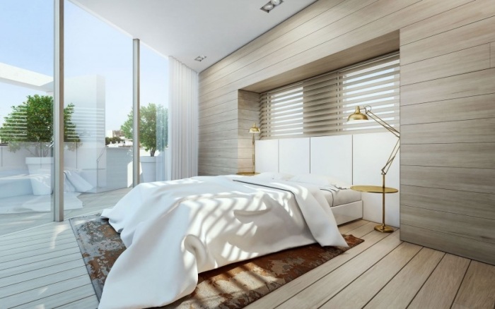 schlafzimmer-3d-design-wand-bodenverkleidung-holz-laminat-lichtdurchflutet