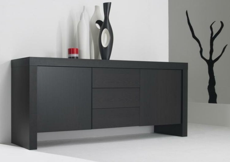 schwarzes Sideboard puristisches modernes Design Möbel