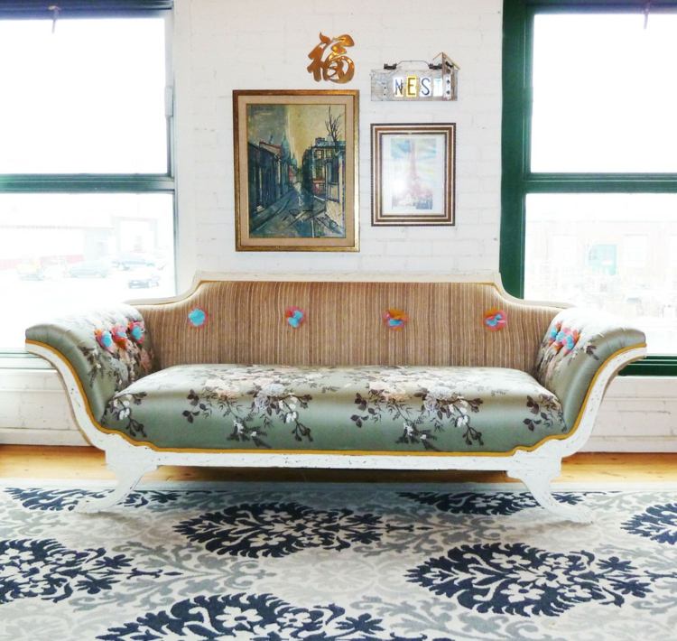 vintage Sofa Möbel selber machen neu polstern Ideen