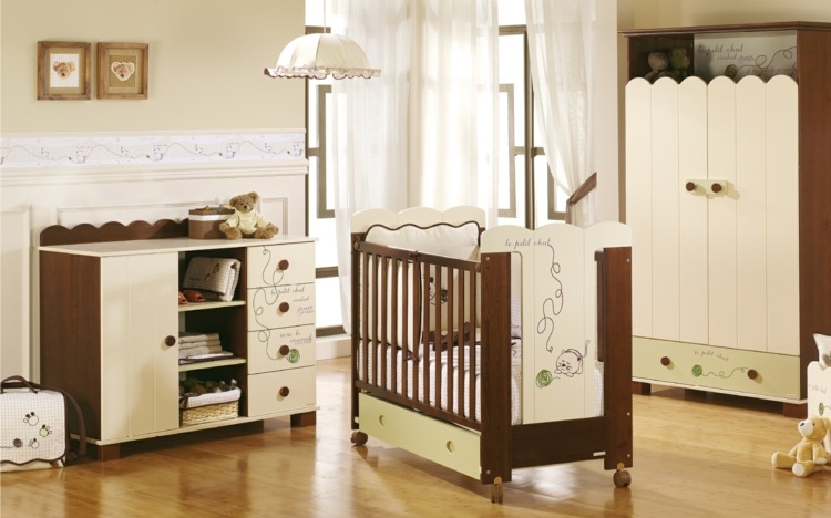  Holz massiv modernes Babyzimmer einrichten Ideen