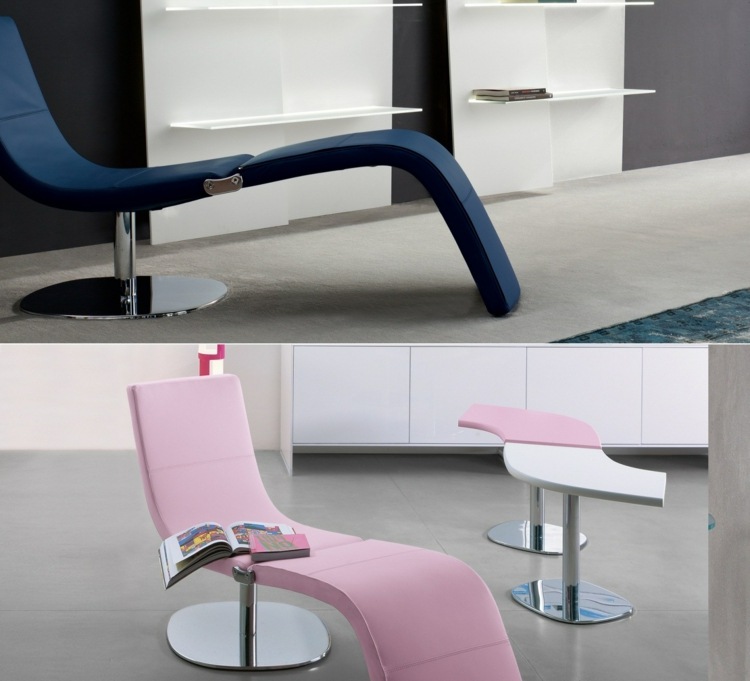  Sessel rosa blau Farbe Rückjenlehne ergonomische Konstruktion