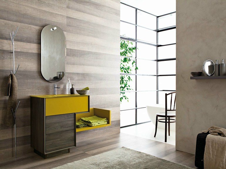 Einzel- Waschtischunterschrank-HPL-Lamellen-Spiegel-Gian-Vittorio-Plazzogna-design