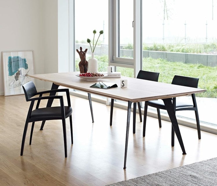 Esstisch Stühle Holz Metall Beine skandinavischer Wohnstil