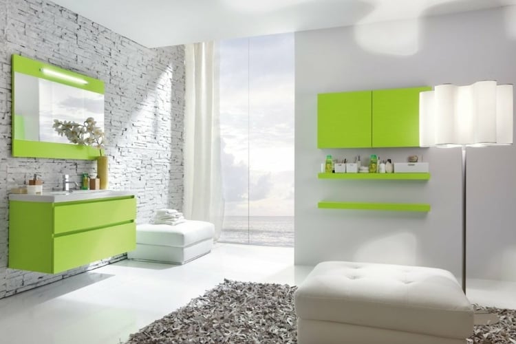 Farben Bad grüne Sanitäranlagen Gestaltung Ideen modern