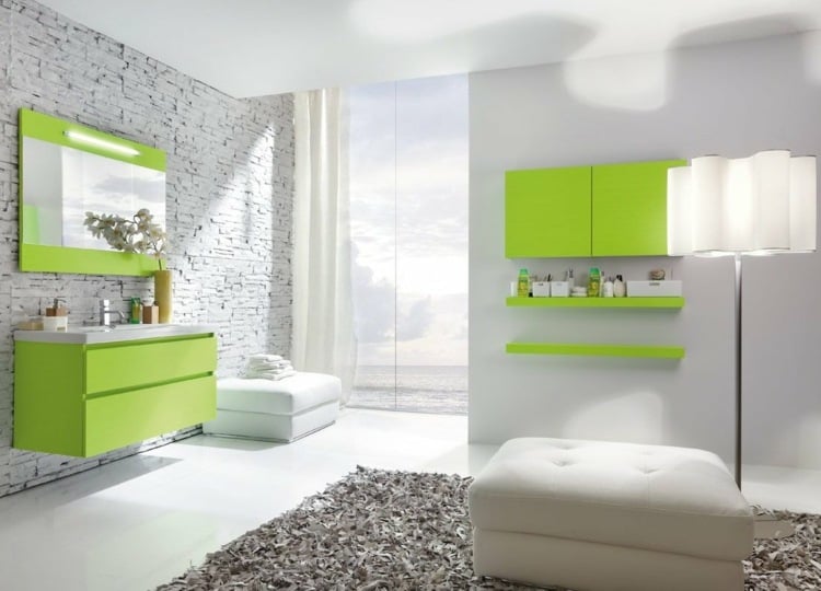 Farben Bad grüne Sanitäranlagen Gestaltung Ideen modern