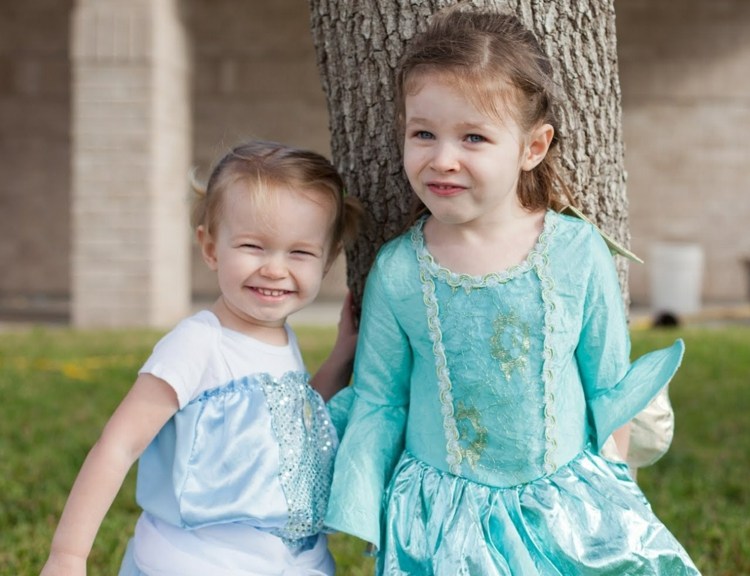 Faschingskostüme Mädchen Prinzessinnen Kostüme blaue Kleider
