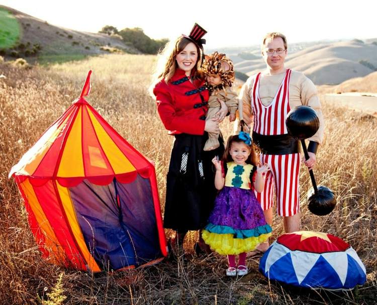 Faschingskostüme Zirkus Thema Familien Kostüme