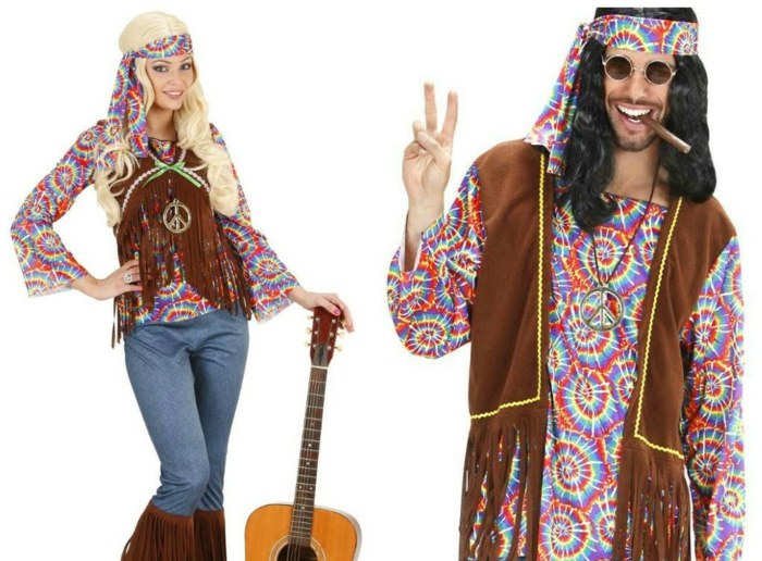 Hippie-Mann-und-Frau