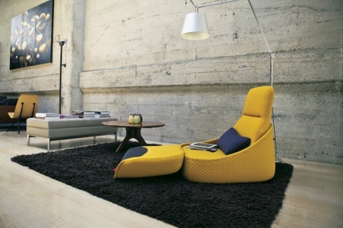 Hosu-Coalesse-Lounge-Sessel-ausklappbar-Schlaufen-Fußpolster-robuster-Stoff
