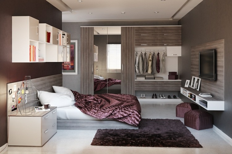 Ideen Schlafzimmer gemütlich Wandfarbe modern 