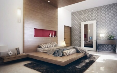 Ideen Schlafzimmer moderne Tapeten Wandverkleidung Design