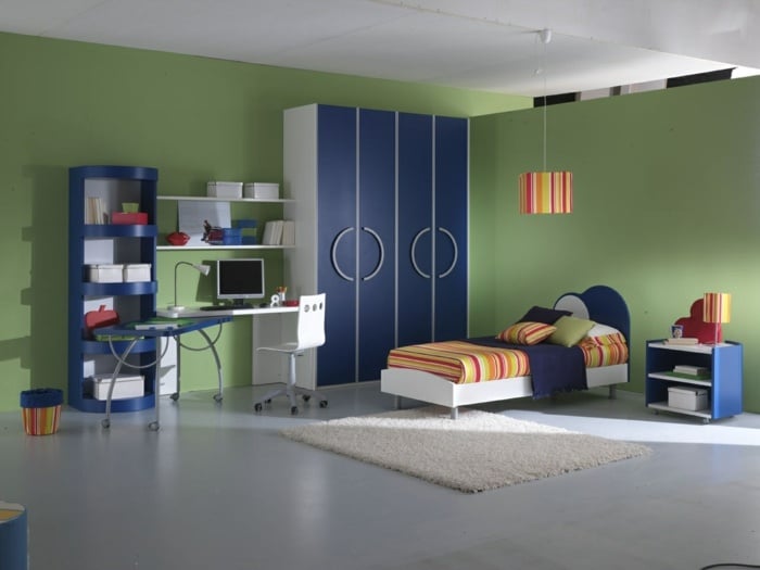 Jugendzimmer-Gestaltung-in-Blau-und-Grün
