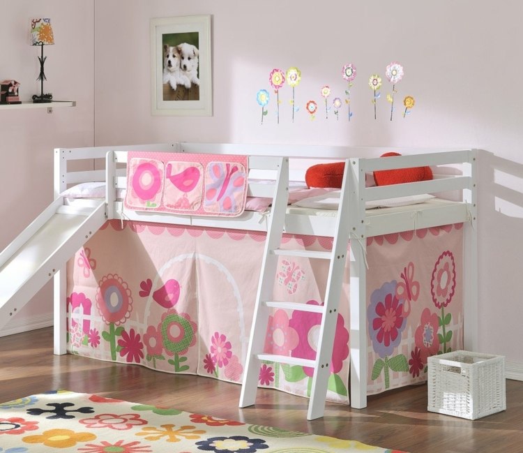 Kinderbett Rutsche weißes Spielbett Möbel Kinderzimmer