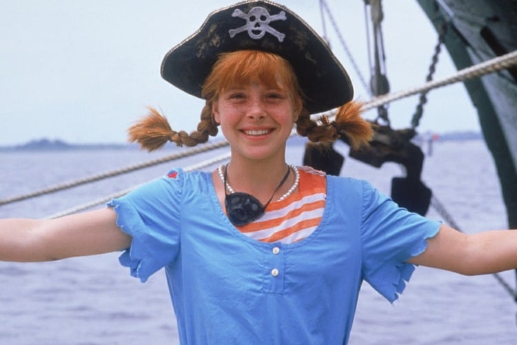 Pippi Langstrumpf Kostüm Piraten Hut Hemd blau