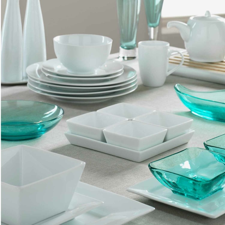 Porzellan Geschirr Set weiße Farbe Glas Behälter
