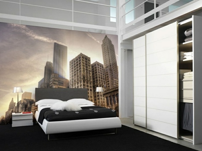 Schlafzimmer-Design-Fototapete-mit-New-York