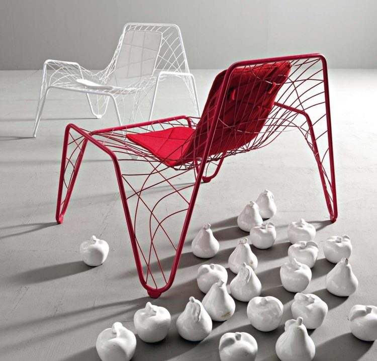 Sessel futuristisch rote Farbe modern