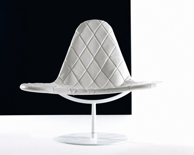 Sessel moderne Designer Möbel weiß Leder