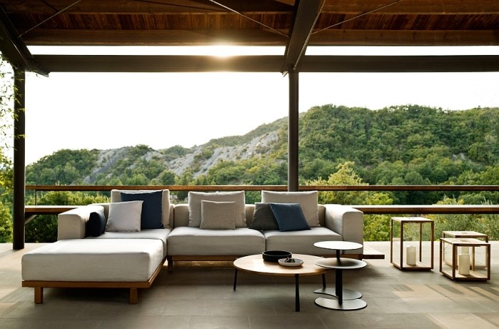 Sofa-Outdoor-modular-3-Sitzer-Lounge-Gartensitzmöbel-beistelltisch-rund