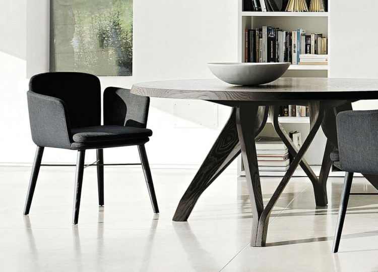 Tisch Stühle Holz oval moderne Stühle Designer Möbel