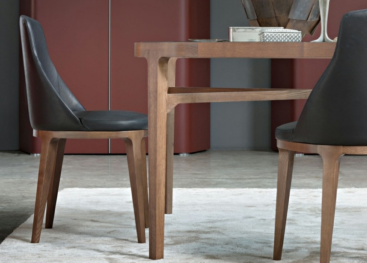 Tisch Stühle Leder Esszimmerstühle Holz Buche