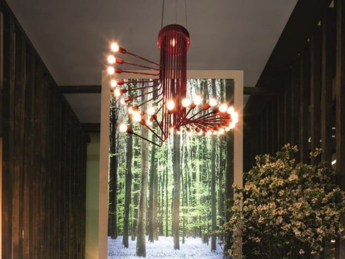 Treppenhaus-Flurbeleuchtung-designer-Kronleuchter-sixties-italamp-Metall