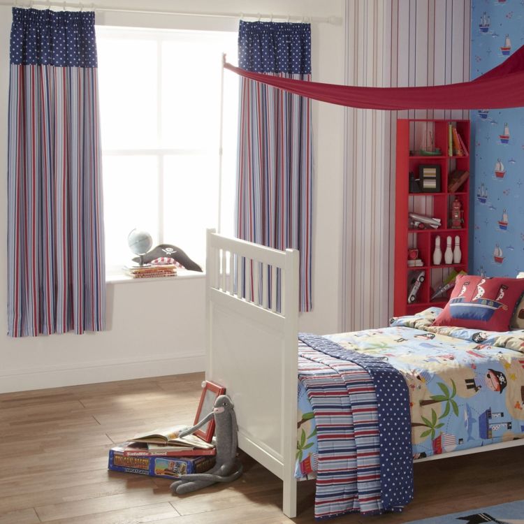  Kinderzimmer Jungenzimmer einrichten dekorieren Vorhänge