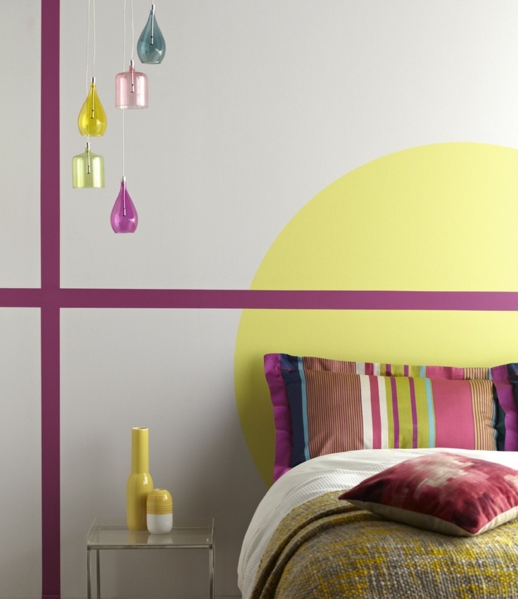Wandfarben Wandgestaltung Muster Schlafzimmer Ideen