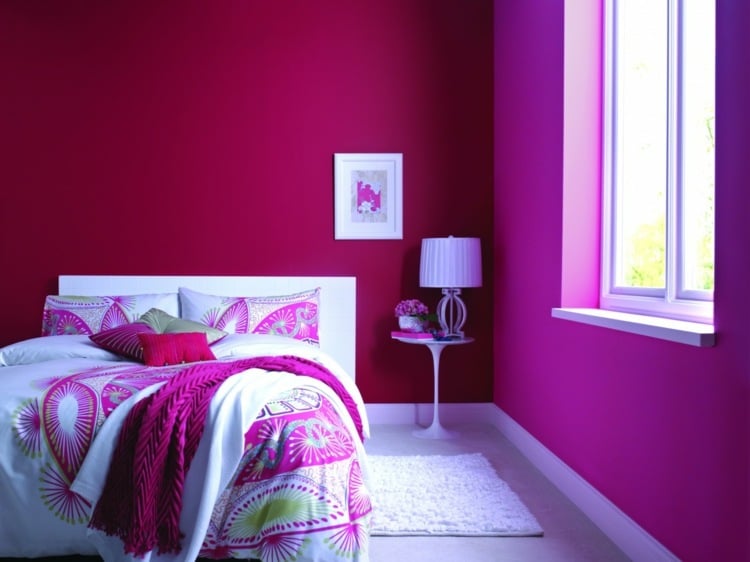 Wandfarben rosa Schalfzimmer Ideen Beeren Nuancen