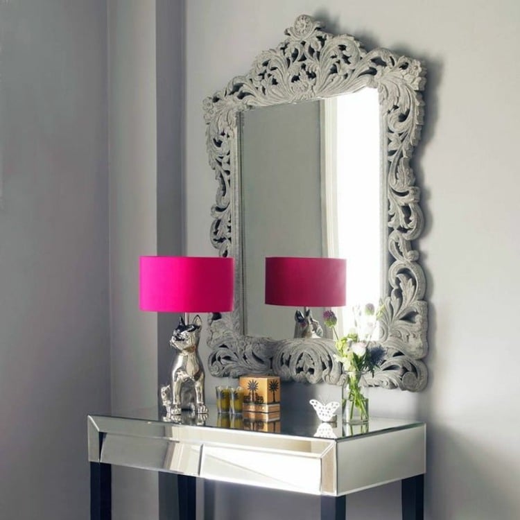 Wandspiegel Barock rosa Lampe Design Ideen
