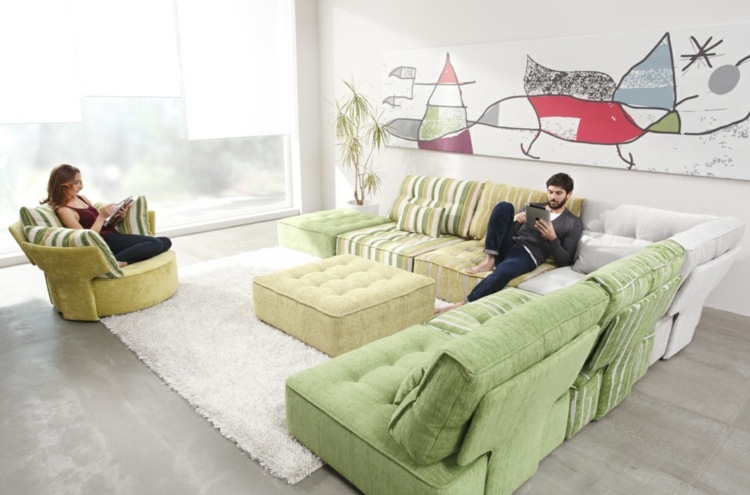 Wohnlandschaften Bettfunktion modulare Sofa Sets Wohnzimmer Wohnideen