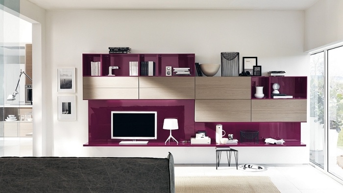 Wohnwand-Wohnzimmer-Farbe-Amethyst-elegant-italienisches-design