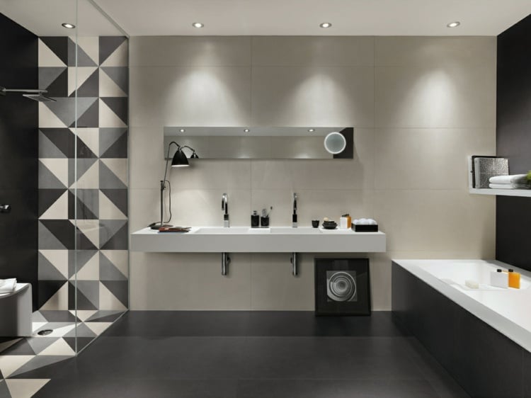 badezimmer-design-weisse-schwarze-fliesen-duschabtrennung-aufsatz-waschbecken