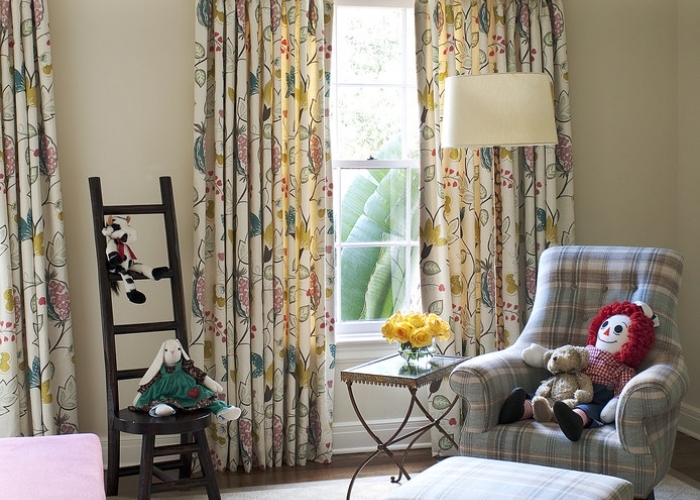 Vangao Bauernhaus Vorhänge - Blumenmuster Verdunkelungsvorhänge 213 Cm