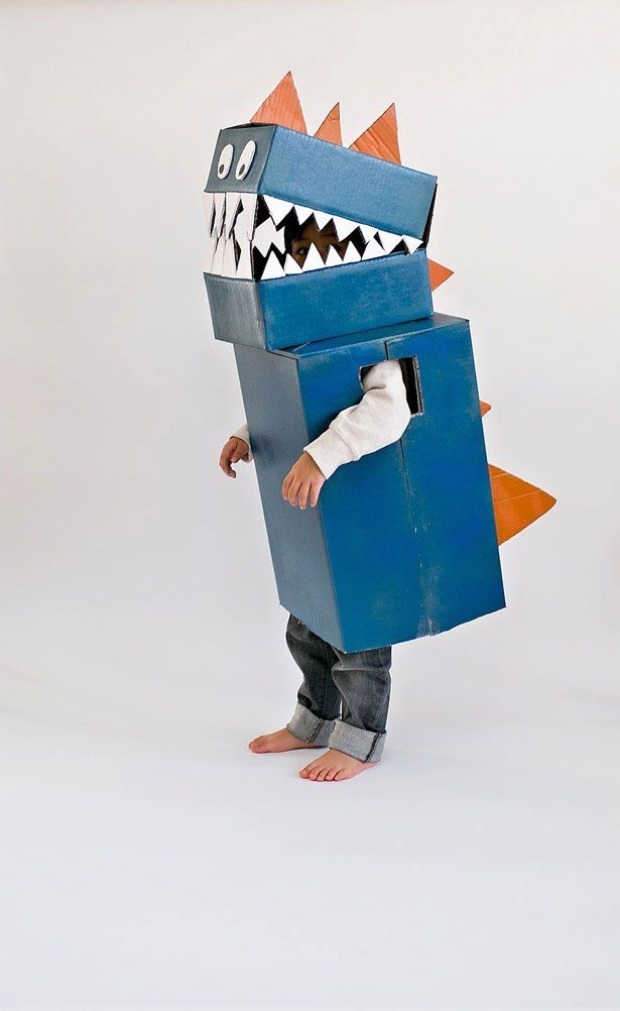 kostüme-ideen-kinder-fasching-selbermachen-Saurier-Krokodil