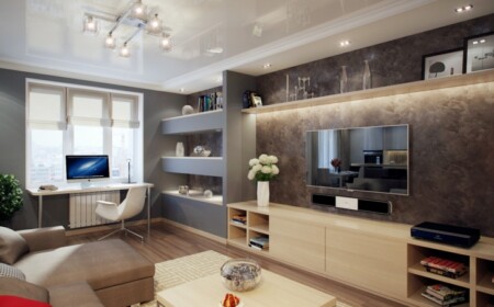 led beleuchtung im wohnzimmer grau wohnwand sideboard regal