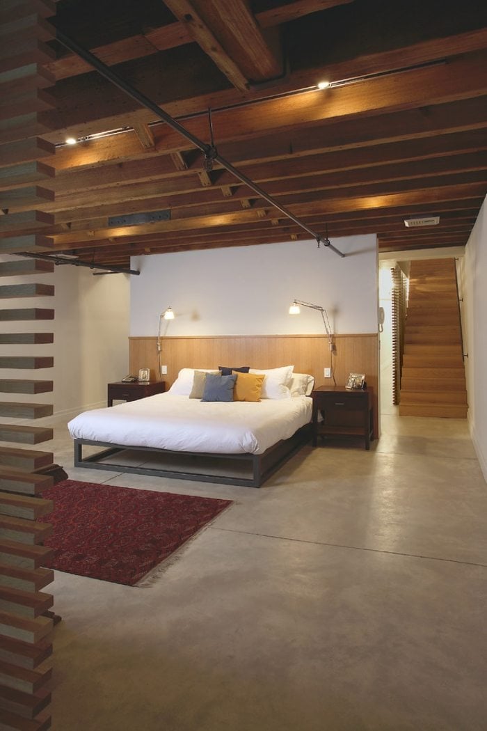 moderne-Schlafzimmer-Möbel-industrieller-stil-fussboden-beton-optik
