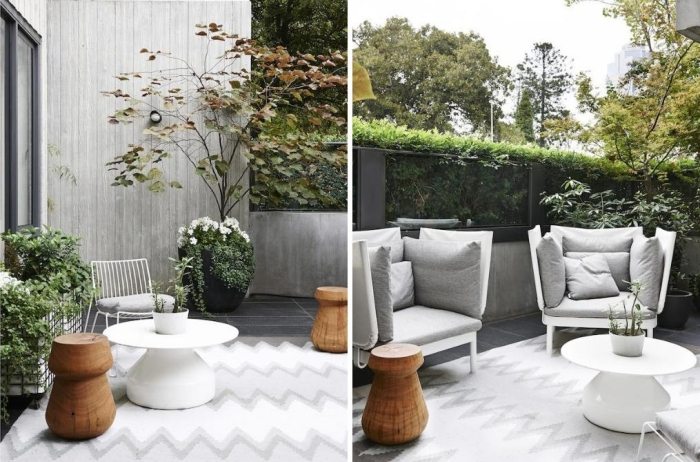 moderne-terrassengestaltung-außenmöbel-sessel-holz-beistelltisch-massivholz