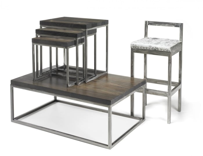möbel-set-metall-gestell-rechteckig-couchtisch-barstuhl-beistelltische-set-designer-tisch