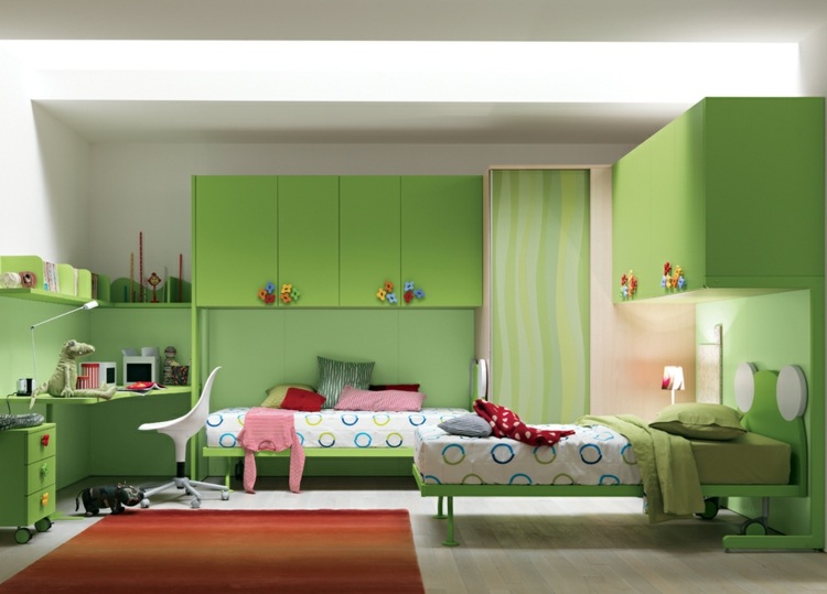  Kinderbetten grünes Kinderzimmer einrichten Ideen