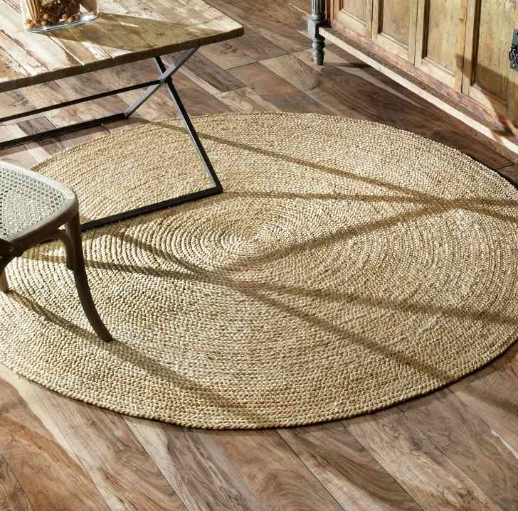 runde Teppiche handgewebtes Design rustikal Landhaus Wohnstil