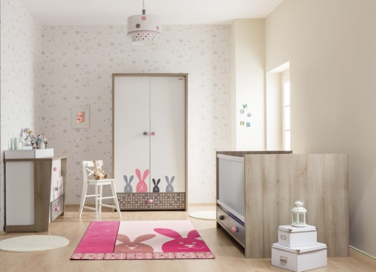 Babyzimmer komplett Möbel Hasen Motive-Mädchen Hersteller Großbritannien