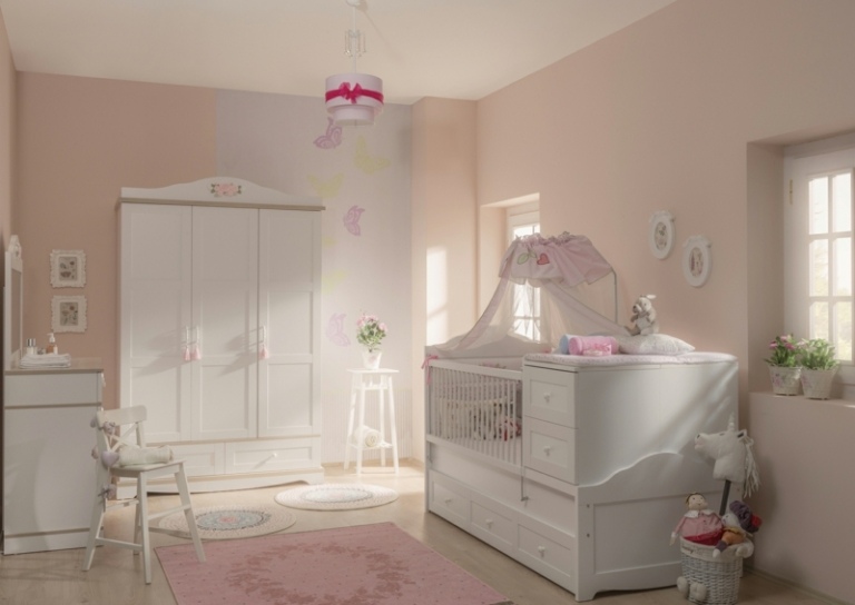 Babyzimmer komplett Möbel Prinzessin Betthimmel Babybett