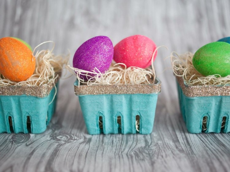 Basteln Kindern Ostern Eierkarton Osterkörbchen selber machen