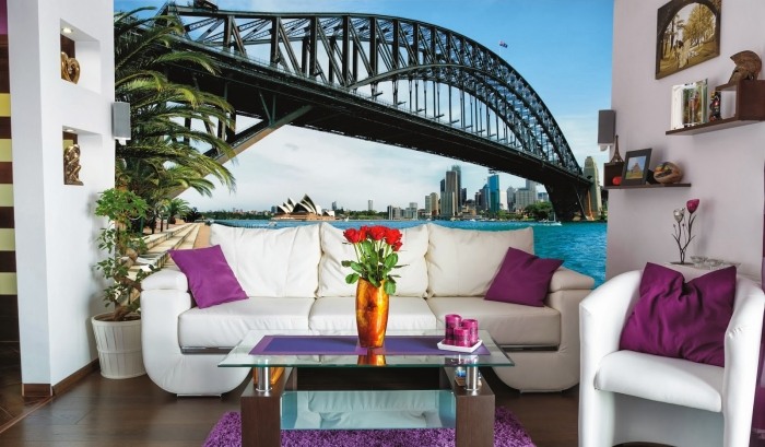 Bildtapete-als-Wanddeko-Sydney-Brücke-Landschaftsbilder