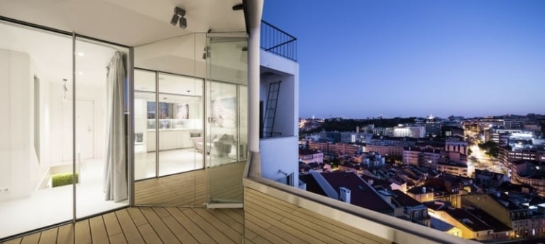 Einrichtung Dachgeschosswohnung Terrasse Umbau Projekt Portugal