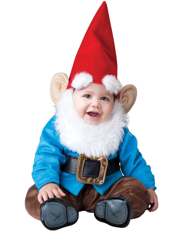 Fasching-Kostüm-Ideen-für-Babys-Zwergenkostüm-roter-spitzer-Hut